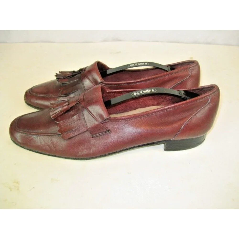 Mens Bill Blass (Italy)  Cordovan Leather Tassle Kilt Loafers sz 10.5
